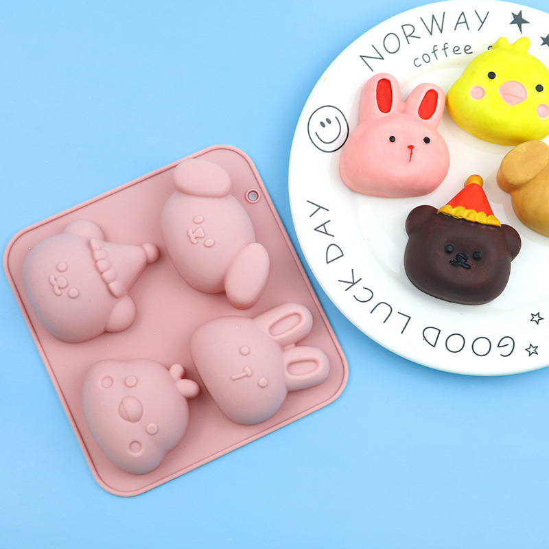 Bunny Cake Mold - Wholesale 4-cavity Animal Chick Silicone Cake