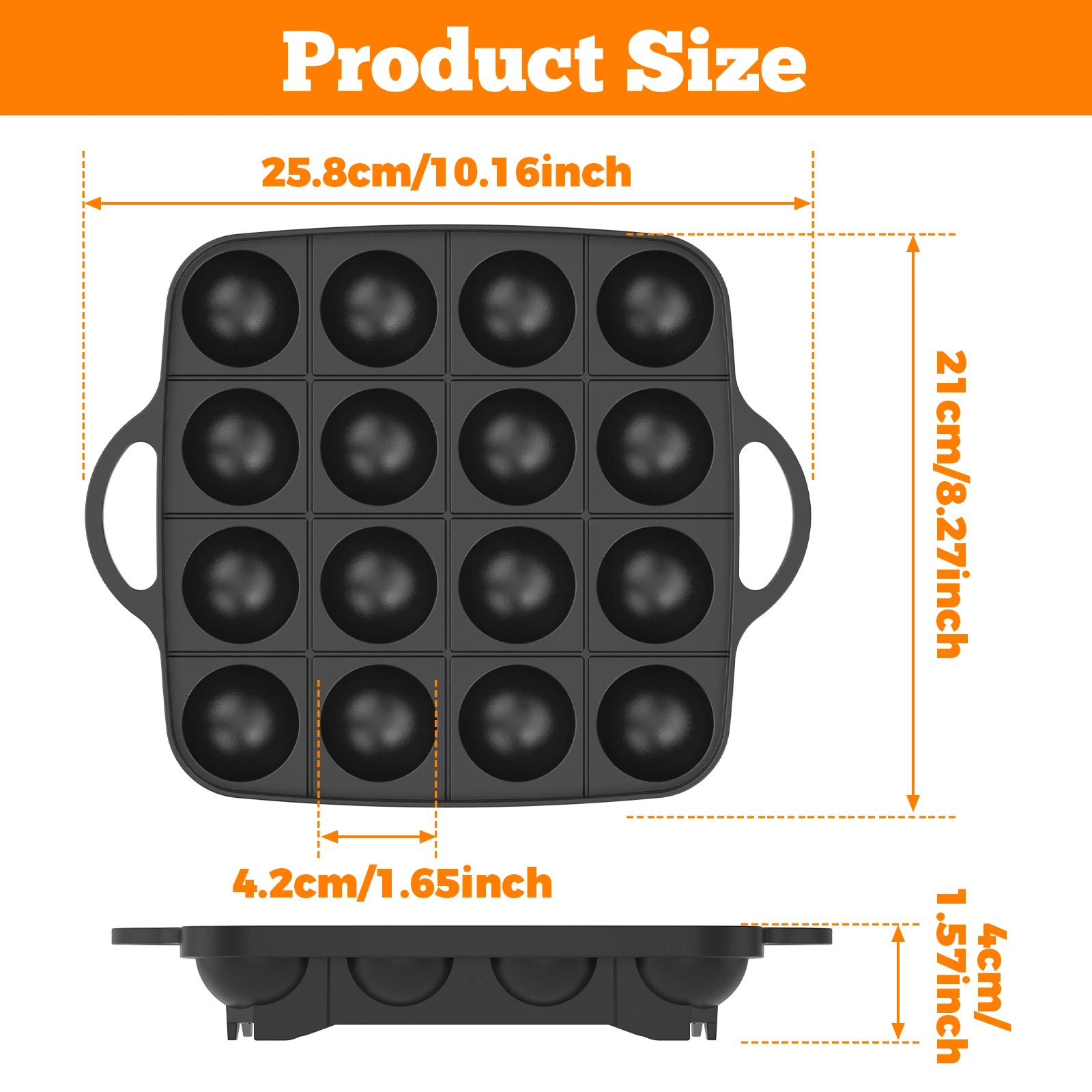 16 Holes Takoyaki Pan Cast Alu - Takoyaki Grill Plate ulasan dan harga