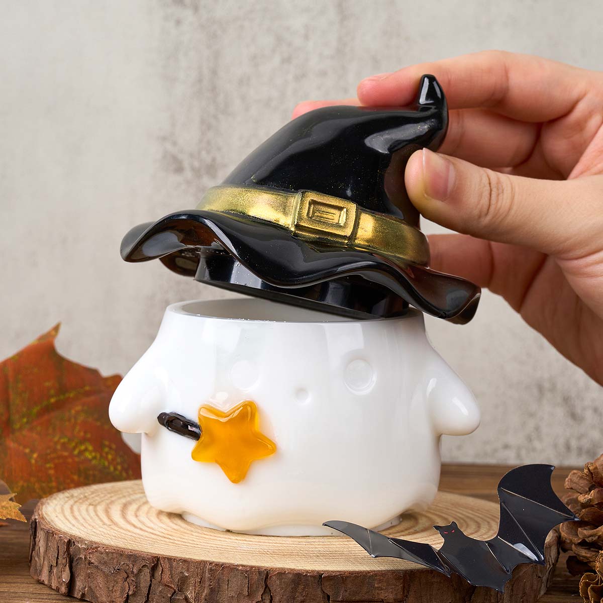 Hat Ghost Candle Jar Silicone  - Potsticker Mold ulasan dan harga
