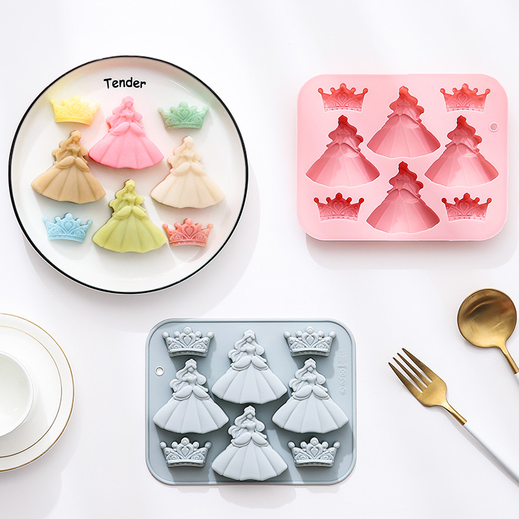 8-hole 3d Princess Dress Crown - Bunny Cake Mold ulasan dan harga