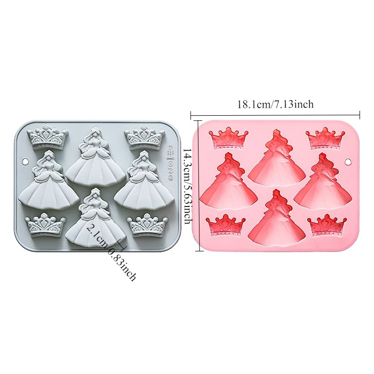 8-hole 3d Princess Dress Crown - Bunny Cake Mold ulasan dan harga