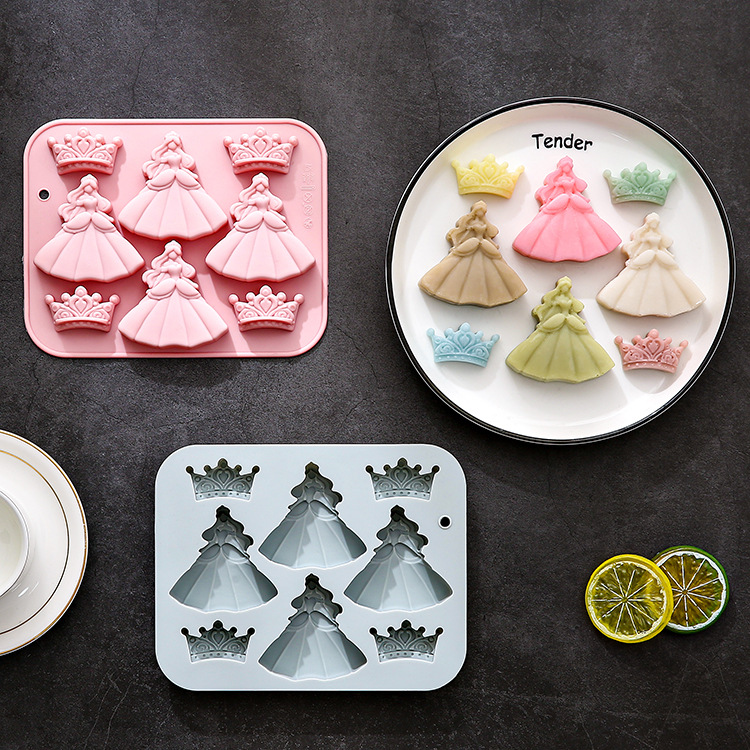 8-hole 3d Princess Dress Crown - Bunny Cake Mold ulasan dan harga