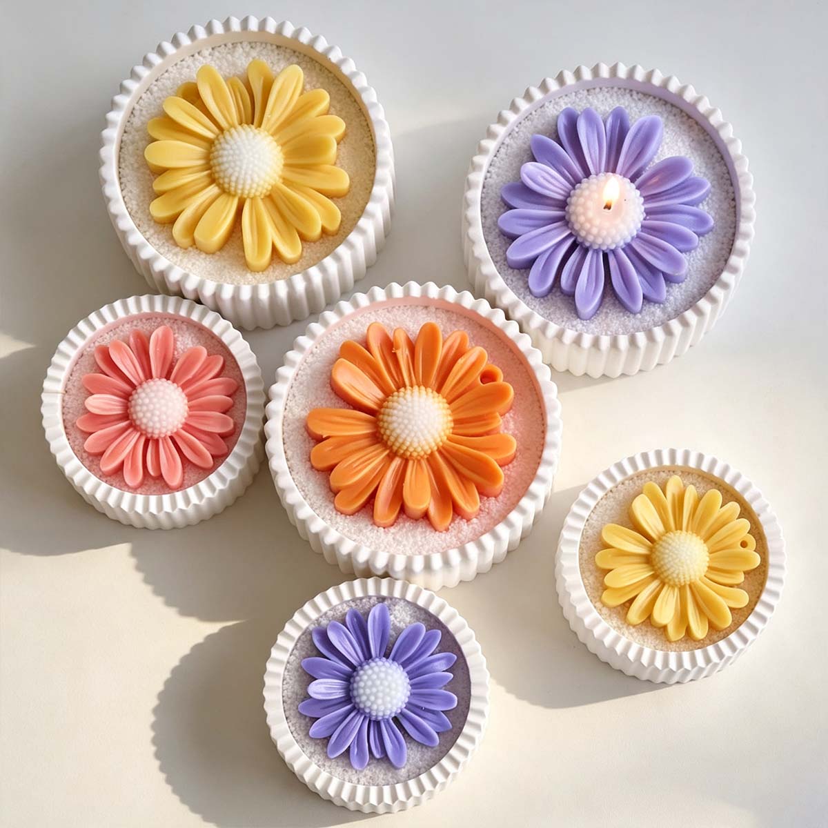 Round Striped Candle Jar Silic - Potsticker Mold ulasan dan harga