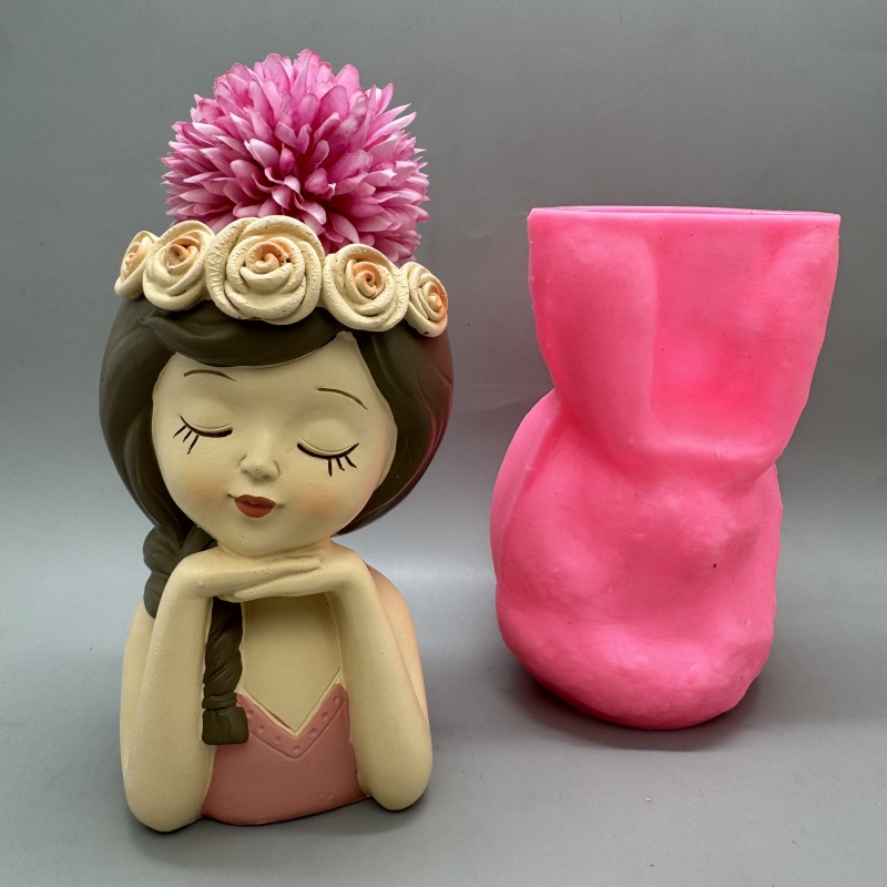 Cute girl flower pot silicone  - Potsticker Mold ulasan dan harga