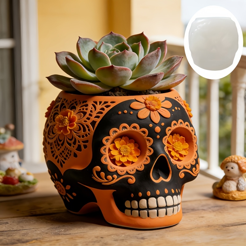 Flower relief skull succulent  - Potsticker Mold ulasan dan harga