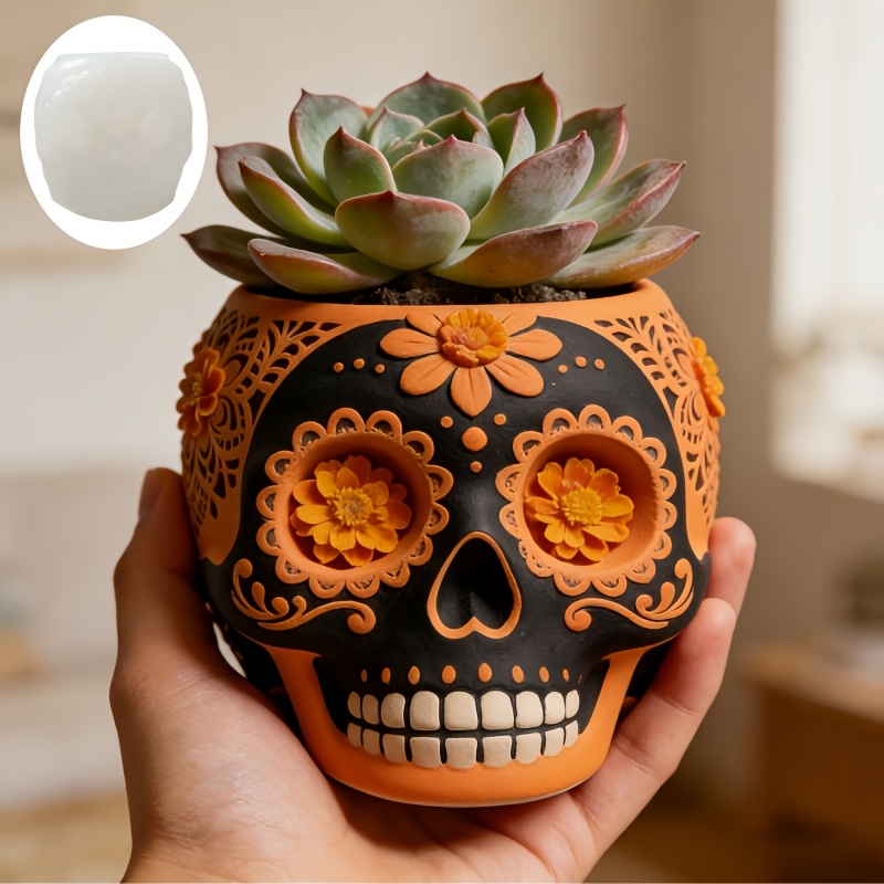 Flower relief skull succulent  - Potsticker Mold ulasan dan harga