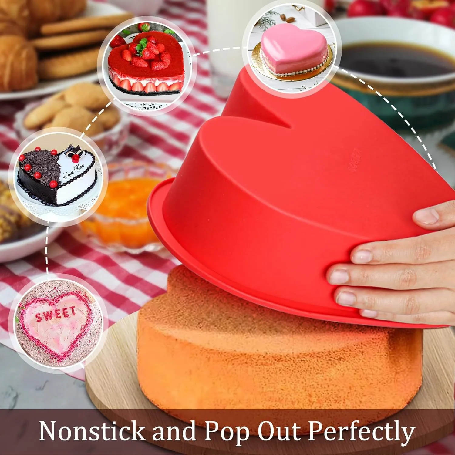 8/10in Silicone Heart Shaped C - Bunny Cake Mold ulasan dan harga