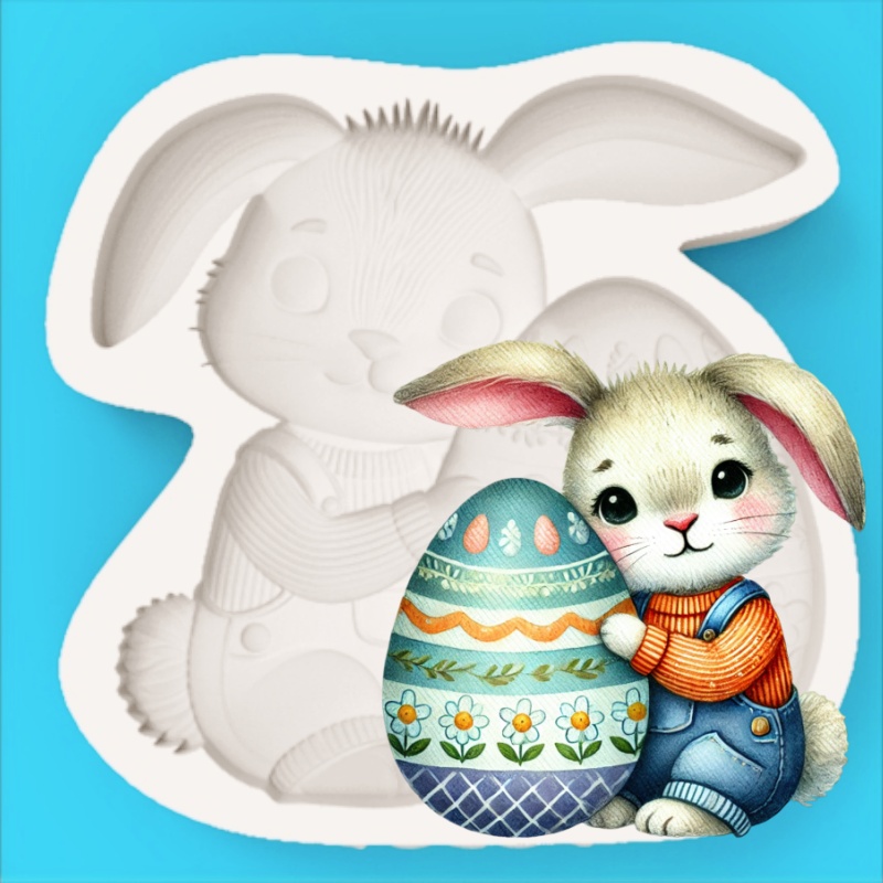Easter Egg-Holding Bunny Silic - Bunny Cake Mold ulasan dan harga